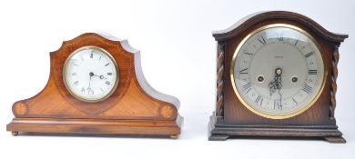 TWO VICTORIAN 19TH CENTURY MAHOGANY MANTEL CLOCKS