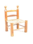 EARLY 20TH CENTURY FRENCH REEDED WOVEN CHILDRENS / FIREPLACE CHAIR