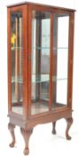 QUEEN ANNE REVIVAL MAHOGANY VENEER CHINA DISPLAY CABINET