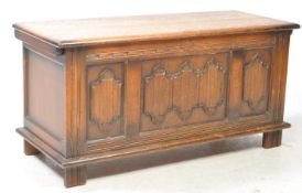 EARLY 20TH CENTURY JACOBEAN REVIVAL OAK COFFER CHEST