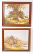 LES PARSON (B. 1945) - TWO COUNTRYSIDE OIL PAINTINGS ON CANVAS