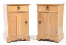 POST WAR ART DECO LIMED OAK BEDSIDE CABINETS - MANNER OF HEALS