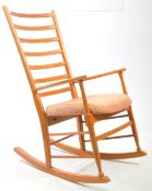 DANISH MODERN DESIGN - TEAK LADDER BACK ROCKING ARMCHAIR