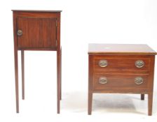EDWARDIAN MAHOGANY POT CUPBOARD WITH BEDSIDE TABLE