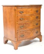 GEORGE III REVIVAL MID CENTURY BURR WALNUT SERPENTINE CHEST OF DRAWERS