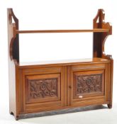 VICTORIAN ARTS & CRAFTS WALNUT WALL HANGING CABINET