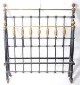 VICTORIAN 19TH CENTURY BRASS AND IRON DOUBLE BED ENDS