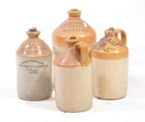 LOCAL INTEREST - BRISTOL WINE & SPIRIT STONEWARE FLAGONS