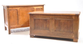 20TH CENTURY ARTS & CRAFTS REVIVAL OAK BLANKET BOX COFFER CHESTS