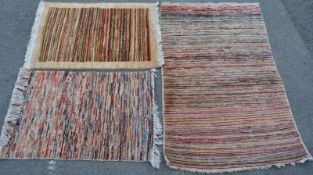 COLLECTION OF THREE VINTAGE STRIPED RUGS