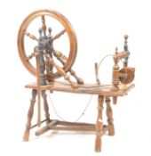FRENCH EARLY 20TH CENTURY WALNUT SAXON STYLE SPINNING WHEEL