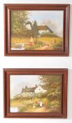 LES PARSON (B. 1945) - TWO COUNTRYSIDE OIL PAINTINGS ON CANVAS