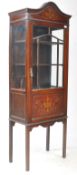 EDWARDIAN GLAZED INLAID DISPLAY CHINA DISPLAY CABINET
