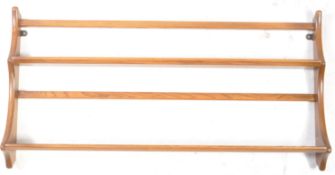 ERCOL - MODEL 268 - MID 20TH CENTURY ELM WALL PLATE RACK
