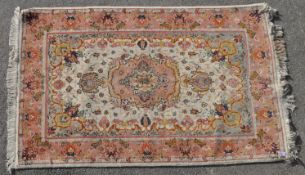 VINTAGE 20TH CENTURY ISLAMIC TABRIZ WOOL & SILK ON COTTON FLOOR RUG