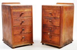 PAIR OF ARTS & CRAFTS OAK BEDSIDE TABLES
