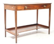 LATE 19TH CENTURY MAHOGANY & LEATHER TOP WRITING CONSOLE TABLE