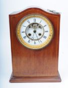 EDWARDIAN MAHOGANY CASED 8 DAY MANTEL CLOCK