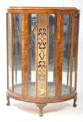 QUEEN ANNE REVIVAL WALNUT CHINA DISPLAY CABINET VITRINE