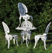 VICTORIAN REVIVAL CAST ALUMINIUM GARDEN TABLE & CHAIRS