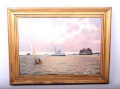 AFTER R. GURNELL - EARLY 20TH CENTURY MARITIME OIL PAINTING ON CANVAS