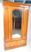 EARLY 20TH CENTURY EDWARDIAN SATIN WALNUT WARDROBE