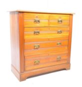 EDWARDIAN ARTS & CRAFTS SATIN WALNUT CHEST OF DRAWERS