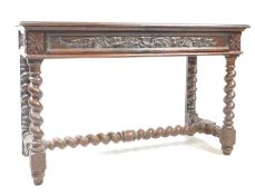 VICTORIAN GOTHIC REVIVAL OAK HALL TABLE