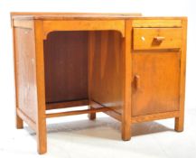 ART DECO 1940S OAK SINGLE PEDESTAL WRITING DESK