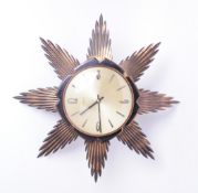 METAMEC - VINTAGE 20TH CENTURY SUNBURST WALL CLOCK