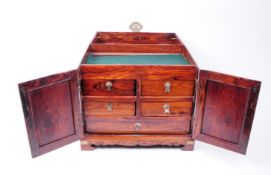 CHINESE SPECIMEN WOOD & BRASS JEWELLERY CASKET CHEST
