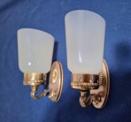 PAIR OF MID CENTURY ITALIAN CHIARINI ART DECO STYLE WALL LIGHT SCONCES