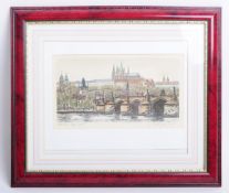 21ST CENTURY LIMITED EDITION ETCHING OF THE CHARLES BRIDGE IN PRAGUE