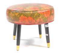 1960S SHERBORNE STYLE FLORAL UPHOLSTERED FOOTSTOOL