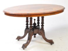 19TH CENTURY VICTORIAN BURR WALNUT MARQUETRY LOO TABLE