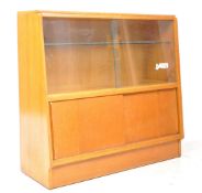 BRITISH MODERN DESIGN - MID CENTURY OAK BOOKCASE CABINET