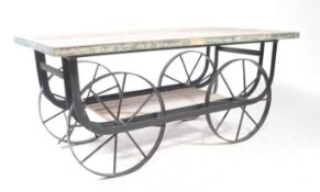 CONTEMPORARY WROUGHT IRON MARKET FLOWER TROLLEY / TABLE