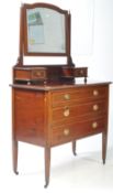 EDWARDIAN INLAID MAHOGANY DRESSING CHEST OF DRAWERS