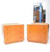 1940S GOLDEN OAK CHEST OF DRAWERS & DRESSING CHEST