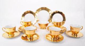 BAREUTHER, BAVARIA - LATE 20TH CENTURY GILT PORCELAIN TEA SERVICE