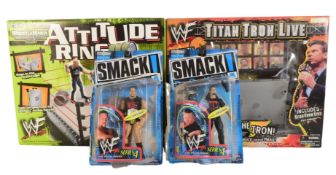 WWF - COLLECTION OF JAKKS PACIFIC WWF FIGURES & PLAYSETS