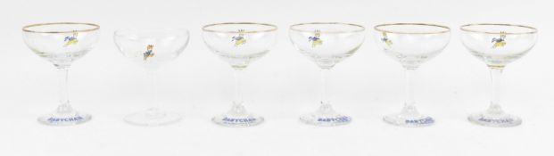 BABYCHAM - COLLECTION OF SIX VINTAGE MID CENTURY CHAMPAGNE COUPE GLASSES