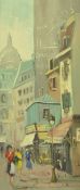 MARTIN OBRECHT - VINTAGE 20TH CENTURY OIN ON CANVAS PAINTING OF PARISIAN STREET SCENE