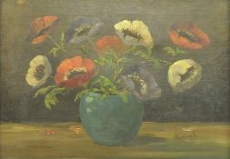 EARLY 20TH CENTURY GERMAN OIL ON CANVAS STILL LIFE SCENE OF FLOWERS