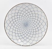 LARGE VINTAGE 1970S JAPANESE HIZEN PORCELAIN FISHNET CHARGER PLATE