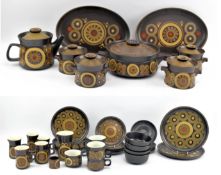 DENBY - ARABSQUE PATTERN - VINTAGE LARGE STONEWARE PART TEA & DINNER SERVICE