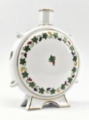 HEREND, HUNGARY - VINTAGE MID CENTURY PORCELAIN MOON FLASK WITH FOLIATE DESIGN