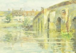 ELIZABETH WHITEHEAD - 1919 WATERCOLOUR ON PAPER PAINTING OF BIDFORD ON AVON