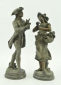 AFTER L & F MOREAU - PAIR OF 20TH CENTURY SPELTER FIGUERS