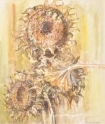 20TH CENTURY ARTHUR PENN WATERCOLOUR PAINTING OF SUNFLOWERS